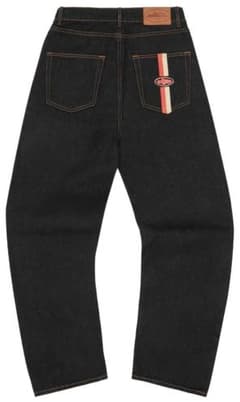 Corteiz Dual Stripe Baggy Jeans - Black