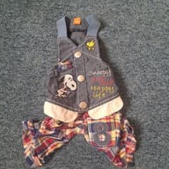 スヌーピー刺繍デニム風犬服 Sサイズ ペットパラダイス3Sのサムネイル