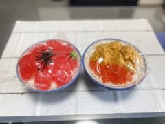 【実物大】食品サンプル　うにいくら丼　鉄火丼セット【未使用品】のサムネイル