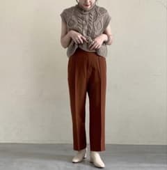attrayant 美脚カジュアルパンツ　ブラウン ハイウエストのサムネイル