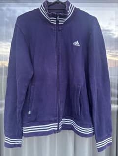 adidas アディダス　パープル ストライプ トラックジャケット