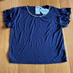 Paisible ネイビー Tシャツ フリル袖のサムネイル
