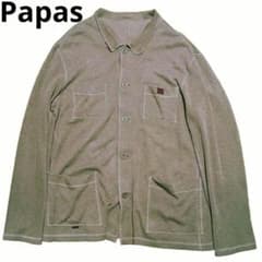 Papas パパス コットン ニット カバーオール ジャケット L 日本製