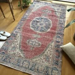 101.5×221赤と青　王道メダリオン　トルコヴィンテージラグ 101.5×221赤と青 王道メダリオン トルコヴィンテージラグ - メルカリ