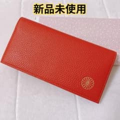 皇居 菊の御紋 オレンジ色長財布 本革製 皇居 菊の御紋 オレンジ色長財布 本革製 - メルカリ