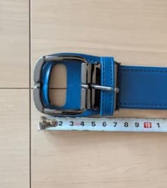 青色 ベルト シルバー バックル 約90cmのサムネイル