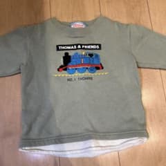【お値下げ】きかんしゃトーマス トレーナー 90 男の子キッズ カーキ 保育園着
