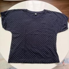 MUJI ドット柄 半袖Tシャツ 130cm ネイビーのサムネイル