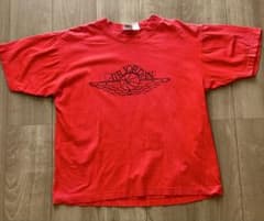 90s ナイキ 白タグ AIR JORDAN ウィングロゴ Tシャツ 赤 古着のサムネイル