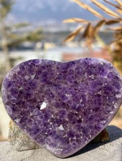 ❤️レア ハート 美濃紫 みずみずしいアメジスト クラスター 天然石