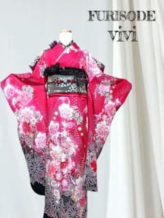 成人式　ブランドvivi高級振袖フルセット　卒業式 トーク帽レース手袋付　特価 成人式 ブランドvivi高級振袖フルセット 卒業式 トーク帽レース手袋付