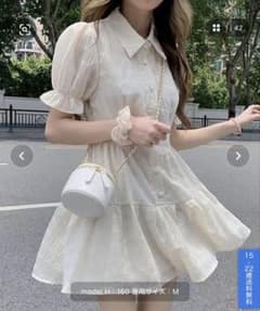 YUGA フレンチスリーブ　ティアードミニワンピースのサムネイル