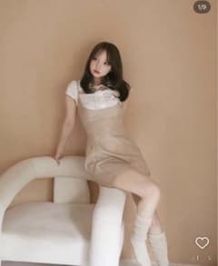 ANDMARY Betty layerd dress beige - メルカリ
