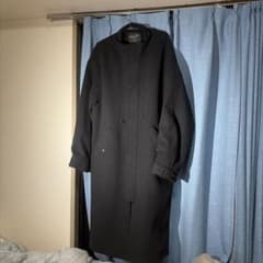 WOOLLYTEC スタンドカラーコート 黒 メンズのサムネイル