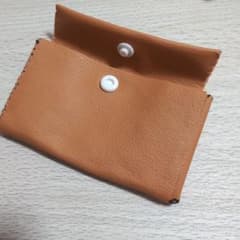 ハンドメイド カードケース キャメルのサムネイル