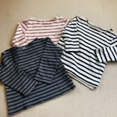 ゆづづ様専用です！！無印良品　毎日のこども服　ボーダーロンT3枚セット90のサムネイル
