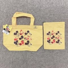 일본 한정 미키 90주년 토트 백 건착 증기선 윌리 옐로우