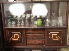 ガラス ダークブラウン サイドボード 箪笥 昭和レトロ 70年物 アンティーク ガラス ダークブラウン サイドボード 箪笥 昭和レトロ 70年物