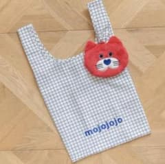 【mojojojo】LOWRYSFARMコラボ ポーチ付きエコバッグ 【赤ネコ】のサムネイル