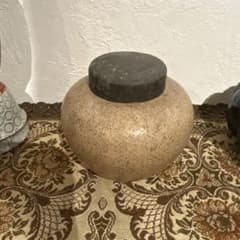 古い陶器製 茶器 丸型 金属の蓋と口 - メルカリ