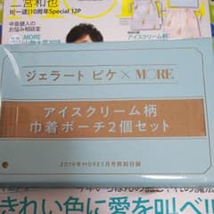 MORE 1月号 付録 ジェラートピケ ポーチのサムネイル