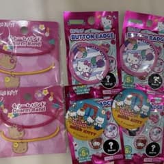 Hello Kitty 캔 배지 매력 밴드 헤어 고무 세트