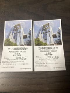 【定価4,000円】空中庭園展望台 チケット2枚 大阪 スカイビルのサムネイル