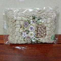 フラワー刺繍 レース カードケース11㎝×8㎝のサムネイル