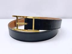 HERMES エルメス アピ Hバックル ボックスカーフ ベルト 黒 70 - メルカリ