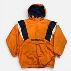 90s イリノイ大学 中綿 アノラックパーカー 刺繍ロゴ カレッジ刺繍ロゴ