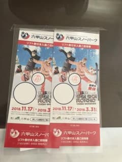 六甲山スノーパーク入園券付リフト券2枚セットのサムネイル