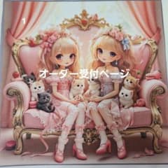 パネル生地　女の子　猫　犬　オーダー受付ページ　ポーチ　ハンカチ　巾着 パネル生地 女の子 猫 犬 オーダー受付ページ ポーチ ハンカチ 巾着