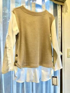 ベスト付きシャツ フレアーシャツ ジレ ベージュのサムネイル