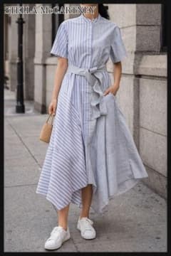 ステラマッカートニー ウエストリボン アシンメトリー シャツ 長袖 439597 Stella McCartney - ステラマッカートニー ウエストリボン