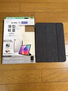 ELECOM iPad A16 薄型ファブリックケース ダークグレー