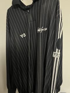 K*️様 Y-3 ワイスリー ストライプ オーバーサイズ 黒 長袖ポロシャツ メのサムネイル