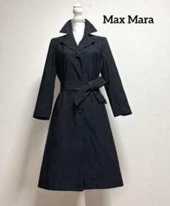 MaxMara 最高級白タグ シルク トレンチコート ベルト付き ブラック MaxMara 最高級白タグ シルク トレンチコート ベルト付き ブラック