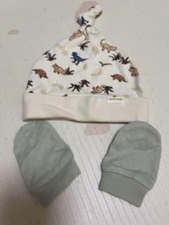 プティマイン　帽子　ミトン　セット　恐竜のサムネイル