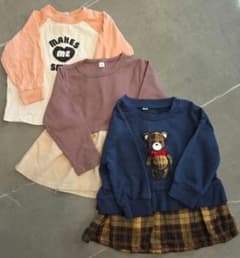 ベビー 長袖トップス トレーナー 3点 90cm 女の子 チュール くま柄のサムネイル