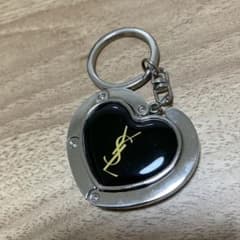 YSL ハート型キーホルダー バッグハンガー 黒のサムネイル