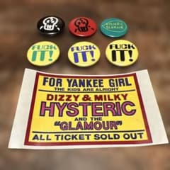 90s HYSTERIC GLAMOUR ノベルティ缶バッジ ステッカー非売品のサムネイル
