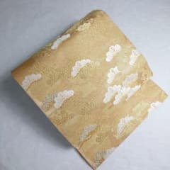 正絹 夏 袋帯 絽 六通柄 雪輪 松 図案 ゴージャス 美品 極上 逸品