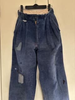 vintage 40s 50s コーデュロイ パンツ ワーク ボロ　黒シャンのサムネイル