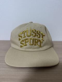 stussy sport キャップ　ベージュ　ゴールド　スナップバックのサムネイル