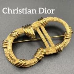 希少✨ヴィンテージ Christian Dior CD ロゴ ブローチ 縄目 - メルカリ