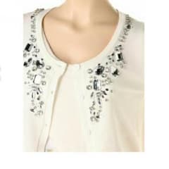 DaTuRa ビジューカーディガン 白のサムネイル