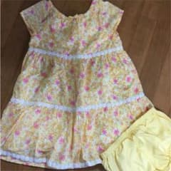 1度のみ使用！ジンボリー 美品 明るいお花柄刺繍半袖ワンピース2Tのサムネイル