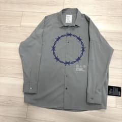 SHAREEF シャツ カーキ　size3 刺繍のサムネイル