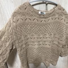 【花さく様専用】透かし編み　ニット　ページュのサムネイル