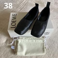 LOEWE レザーフラットシューズ 38 黒 LOEWE レザーフラットシューズ 38 黒 | Mercari
